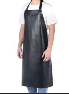Black PVC Waterproof Apron – Adjustable Neck Strap