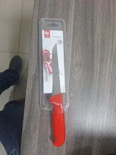 ICEL Stainless Steel Butcher Knife, Red Handle
