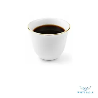 Gold-Rimmed White Coffee Cup 12PCS