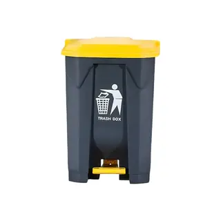 Garbage Trolly 80ltr black and yellow