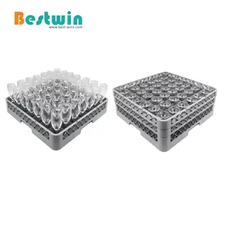 49 compartment glass rack