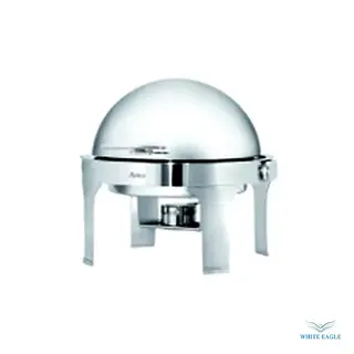 Round Chafing Dish w- roll Top lid & Stainless Steel Legs 510 x 540 x 480mm