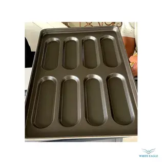 Aluminum Non Stick french Bread Mould Tray Size-60-40-4cm (8 holes)