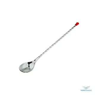 Twisted Bar Spoon Red Knob