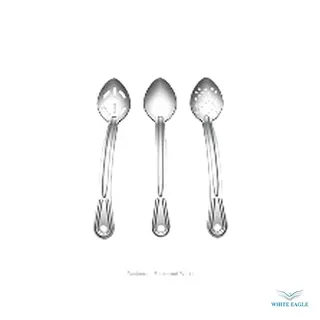 Renaissance Basting Spoon, 13-L (33 cm), solid, heavy duty, curved handle, stainless steel, brushed finish