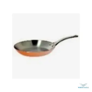 Copper Round Fry Pan with Stainless Steel Handle ø20 cm H4cm 2mm Thickness
