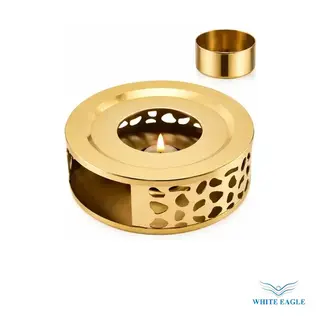 Golden Tea Pot Warmer Stand