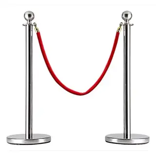 2 stainless steel barrier stand with rope