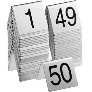 TABLE NUMBER from 1 to 50