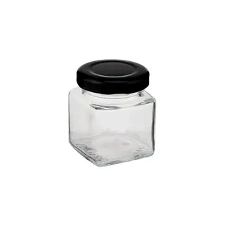 square glass jar with lid