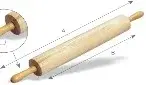Wooden Rolling Pin WithHandle Dim. 45.5 Diam. 7.7 cm
