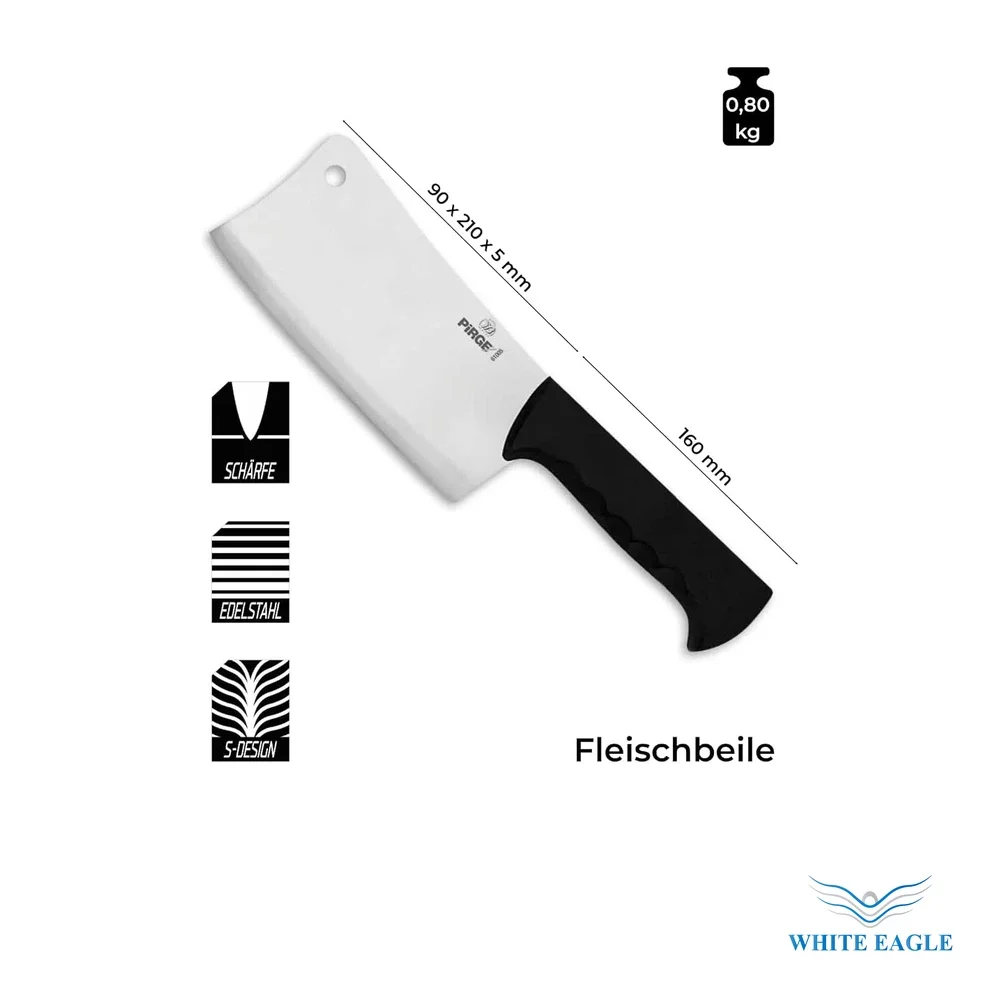 PIRGE BRANDLong Handle Cleaver 25 cm Size: 25 x 9 x 5cm Made In Turkey - Boning, Butcher & Carving Knives from White Eagle Trading Doha Qatar - ادوات مطاعم وفنادق وايت ايجل في قطر