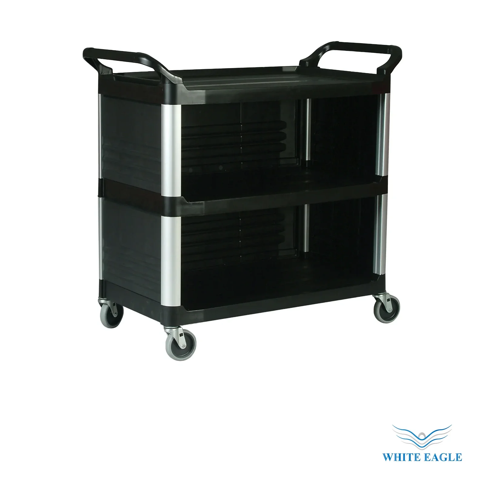 Trolley, 3- tier black (Closed) 100*49.5*93 - Holders & Organizers from White Eagle Trading Doha Qatar - ادوات مطاعم وفنادق وايت ايجل في قطر