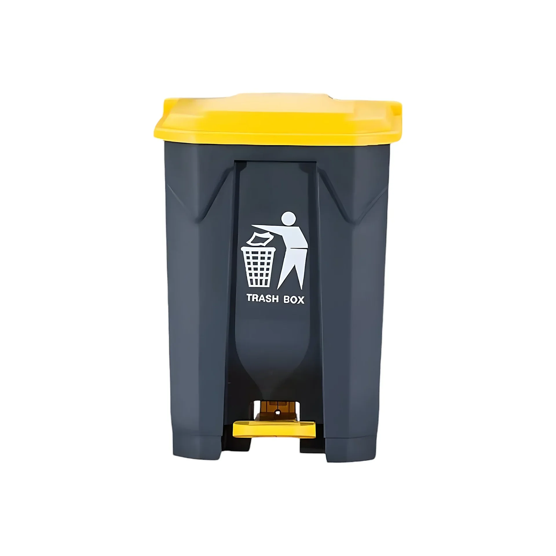 Garbage Trolly 80ltr black and yellow - Waste Bins & Cleaning Accessories from White Eagle Trading Doha Qatar - ادوات مطاعم وفنادق وايت ايجل في قطر