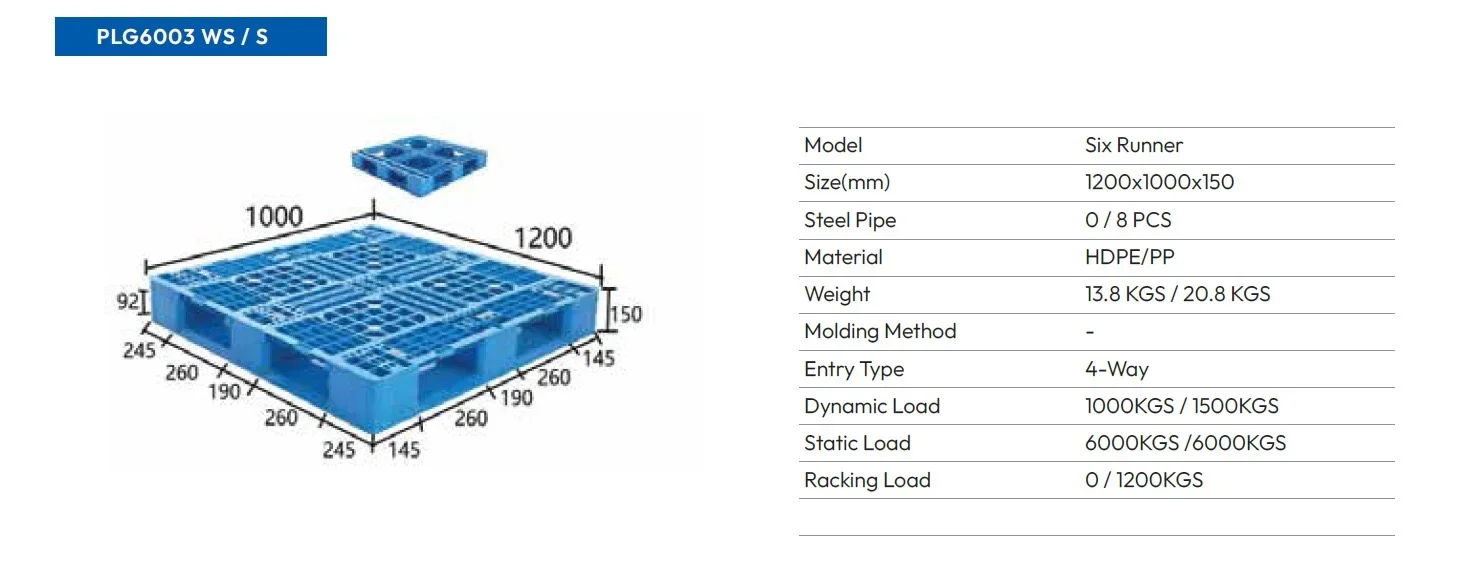 PLASTIC PALLET BIG SIZE WITHOUT STEEL - Crates, Baskets & Racks from White Eagle Trading Doha Qatar - ادوات مطاعم وفنادق وايت ايجل في قطر