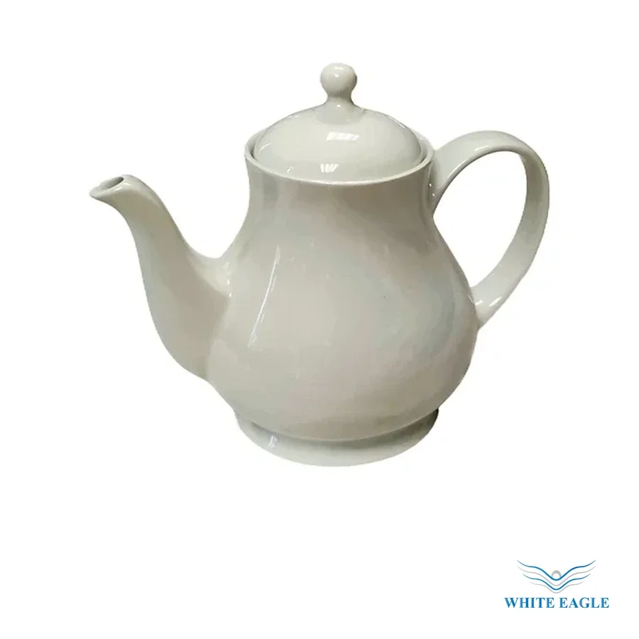 TEA POT WHITE CERAMIC - Tea, Coffee & Creamer Service from White Eagle Trading Doha Qatar - ادوات مطاعم وفنادق وايت ايجل في قطر