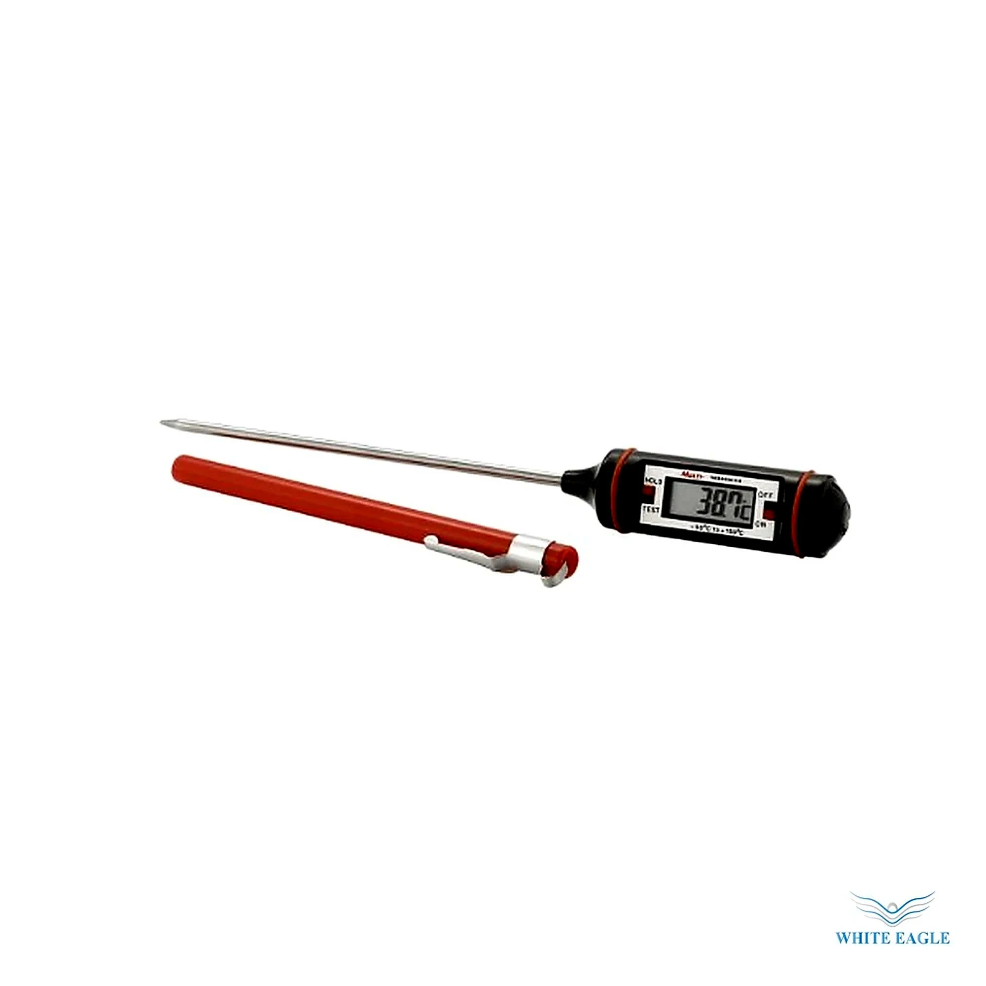 Stainless Steel probe Thermometer Measurement Range--50°c-+300°C Immersion--60mm-100mm maximum Ambient temperarture for plastic casing-10°C -+40°C Bra - Measuring Jugs, Scoops & Funnels from White Eagle Trading Doha Qatar - ادوات مطاعم وفنادق وايت ايجل في قطر