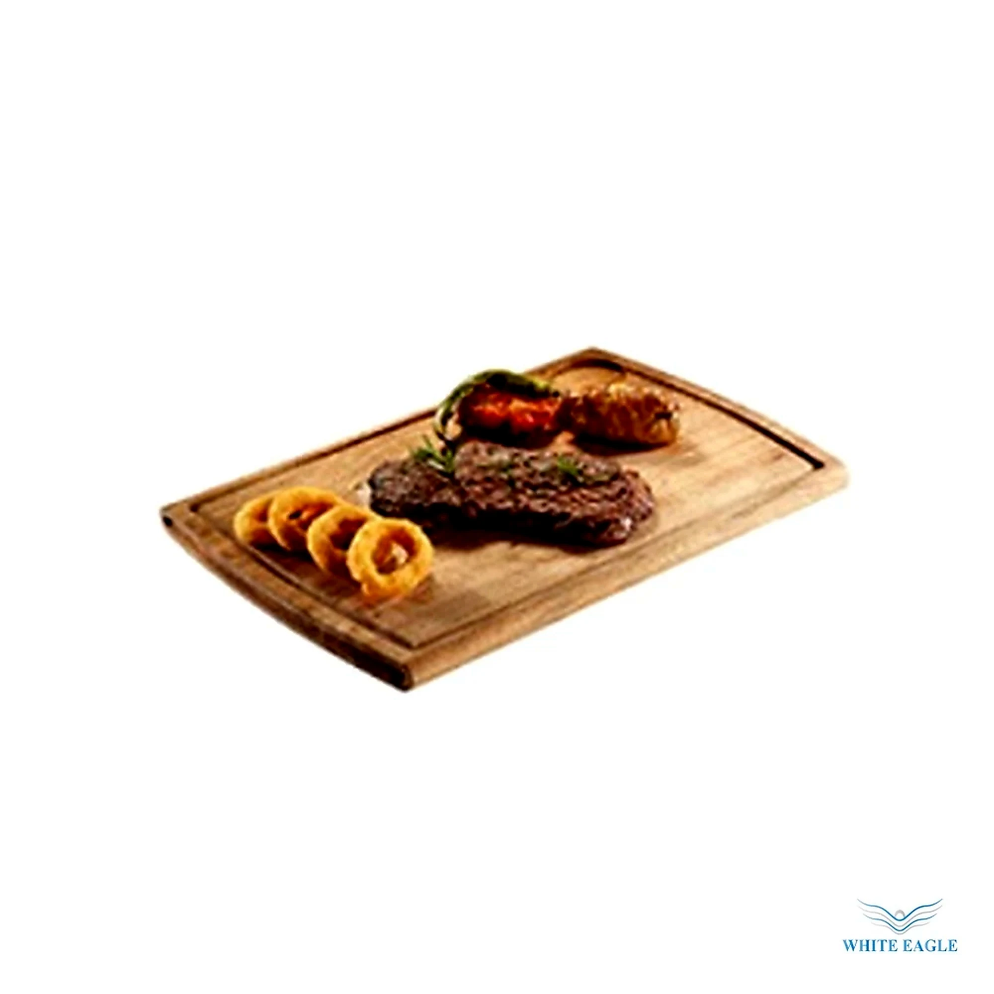 Steak Board Size-38-25cm H1.8cm (100% Natural Acacia Wood) - Plates from White Eagle Trading Doha Qatar - ادوات مطاعم وفنادق وايت ايجل في قطر