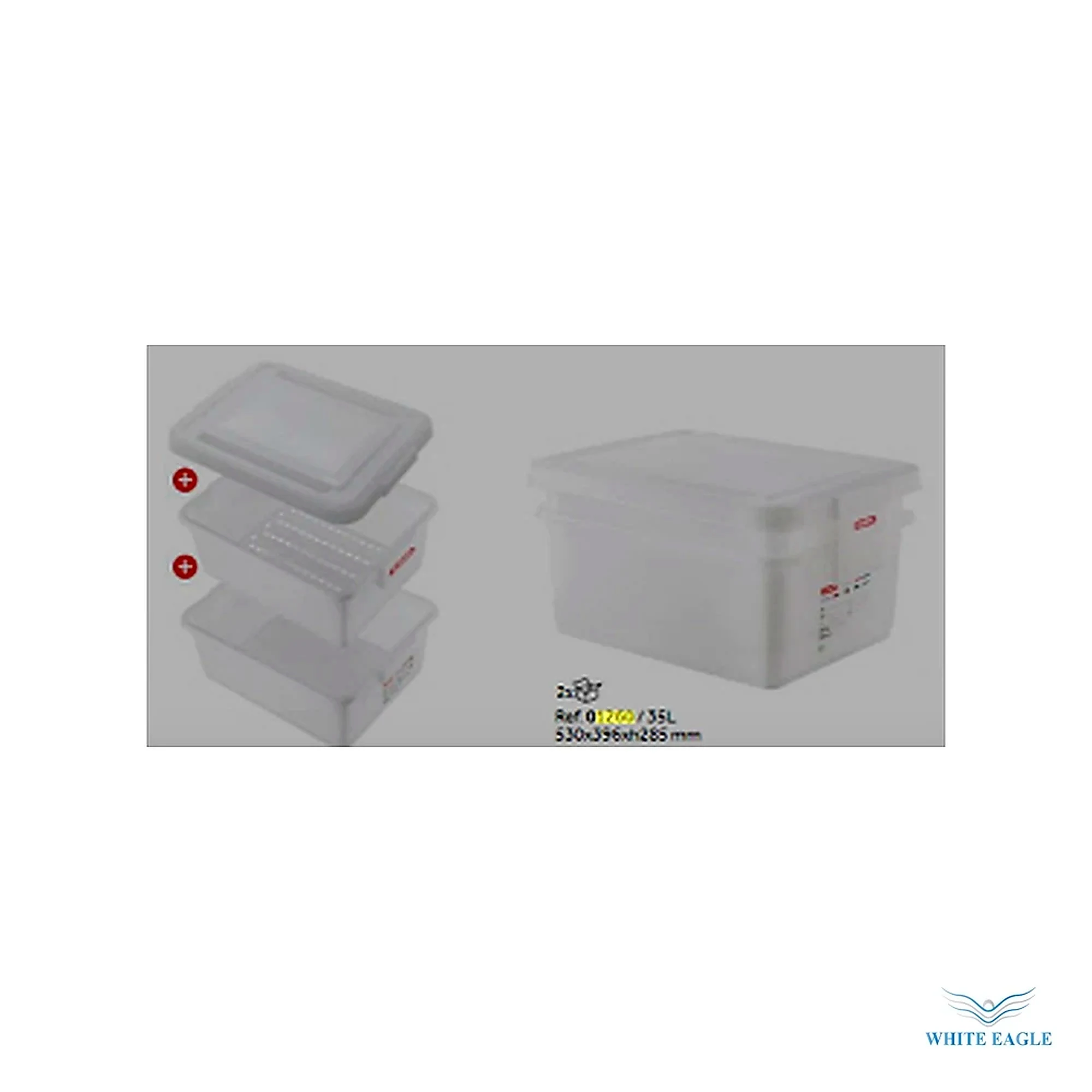 Defrost Kit 35 Liter PolyEthylene Materials (3pcs set) - Storage Containers & Food Boxes from White Eagle Trading Doha Qatar - ادوات مطاعم وفنادق وايت ايجل في قطر