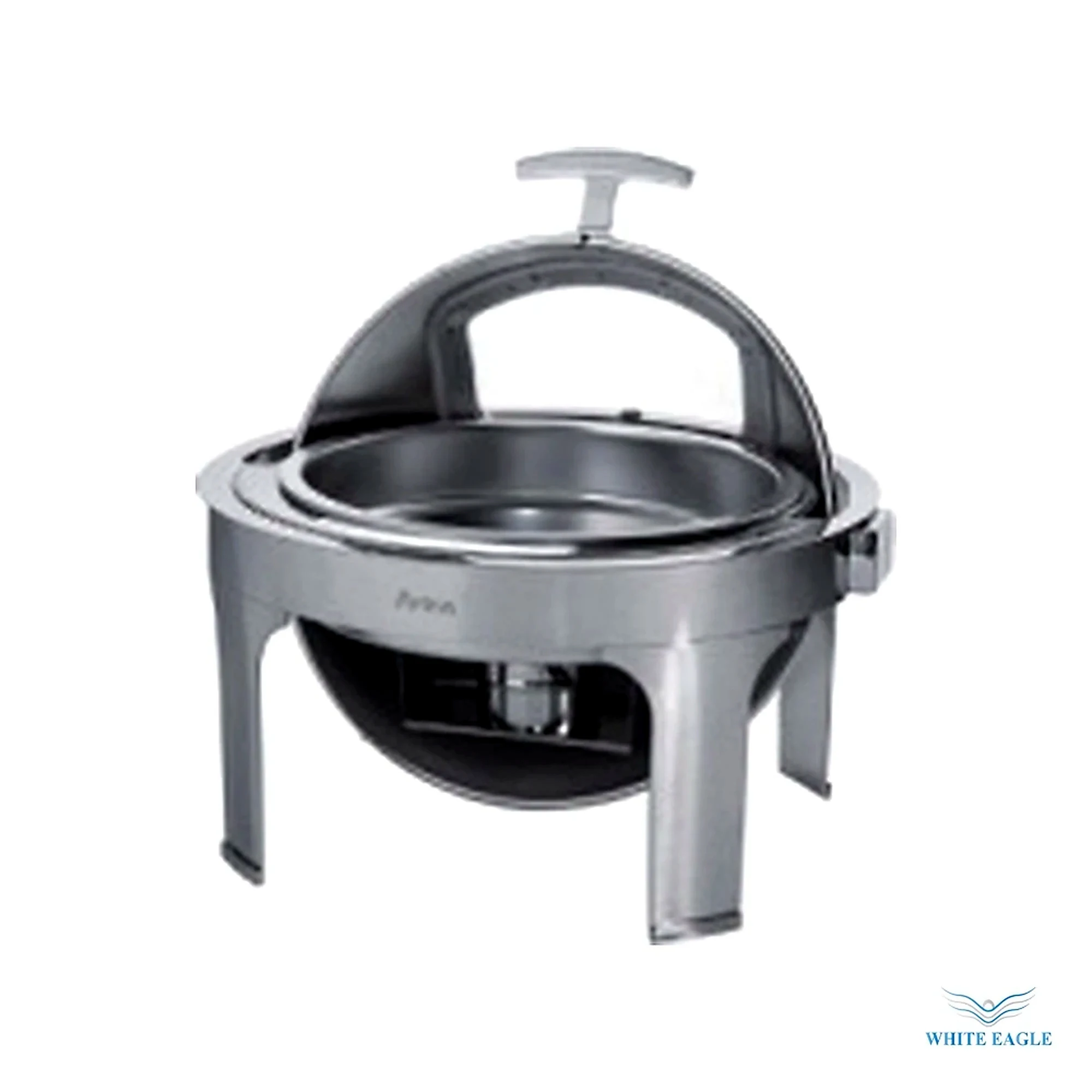Dripless Round Chafing dish w- Stainless Steel Legs& Show Window 510 x 540 x 480mm - Chafing Dishes & Buffet Warmers from White Eagle Trading Doha Qatar - ادوات مطاعم وفنادق وايت ايجل في قطر