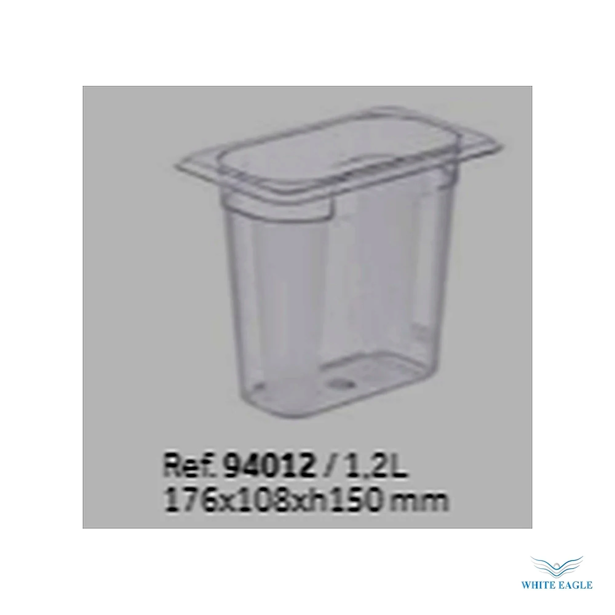 Food Box Polycarbonate GN 1-9 150mm (0.9 liter) - GN Containers from White Eagle Trading Doha Qatar - ادوات مطاعم وفنادق وايت ايجل في قطر