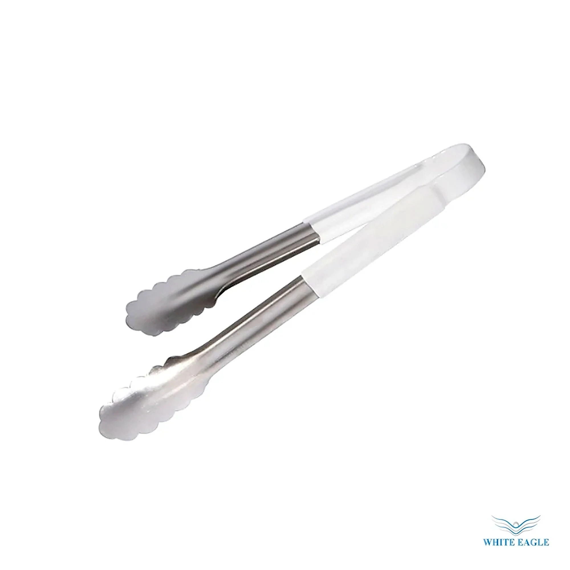 Utility Tong Size-9--22.5 cm (thickness-0.9mm) White Hanlde - Tongs from White Eagle Trading Doha Qatar - ادوات مطاعم وفنادق وايت ايجل في قطر