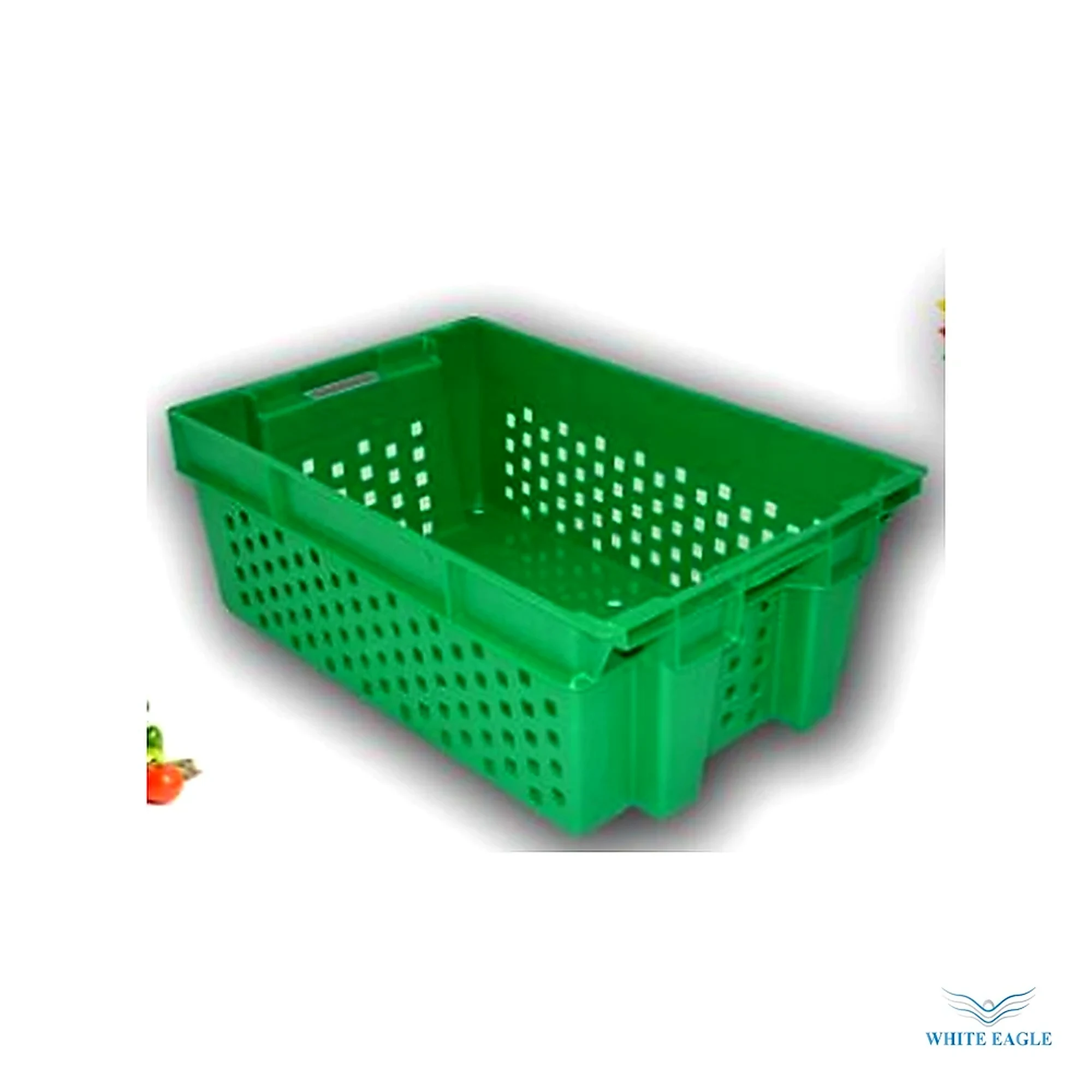 Vegatable Basket Perforated GREEN 600x400x280mm - Crates, Baskets & Racks from White Eagle Trading Doha Qatar - ادوات مطاعم وفنادق وايت ايجل في قطر