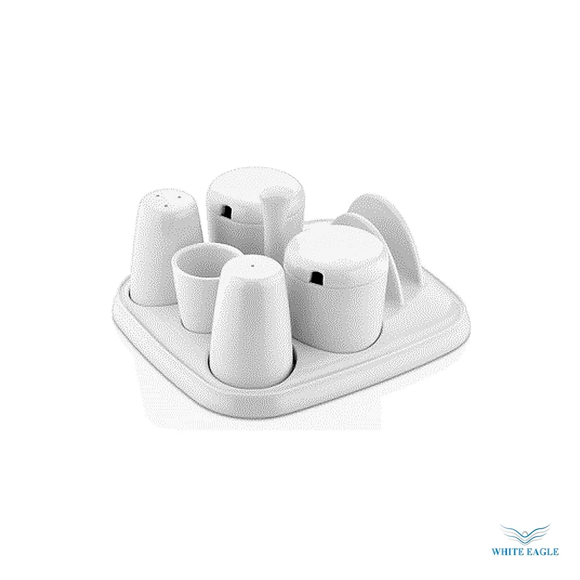 5 pcs Spices Jar Set - Plates from White Eagle Trading Doha Qatar - ادوات مطاعم وفنادق وايت ايجل في قطر