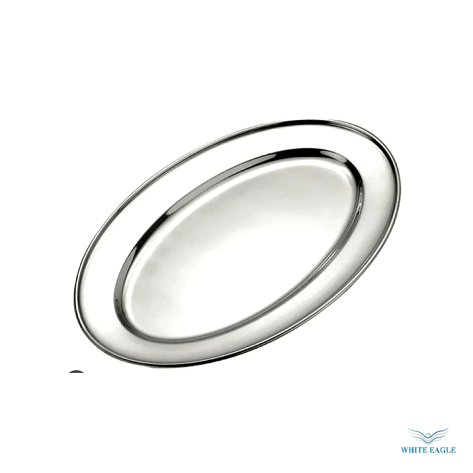 Stainless Steel Oval Plate 35cm (thickness-0.6mm) - Plates from White Eagle Trading Doha Qatar - ادوات مطاعم وفنادق وايت ايجل في قطر