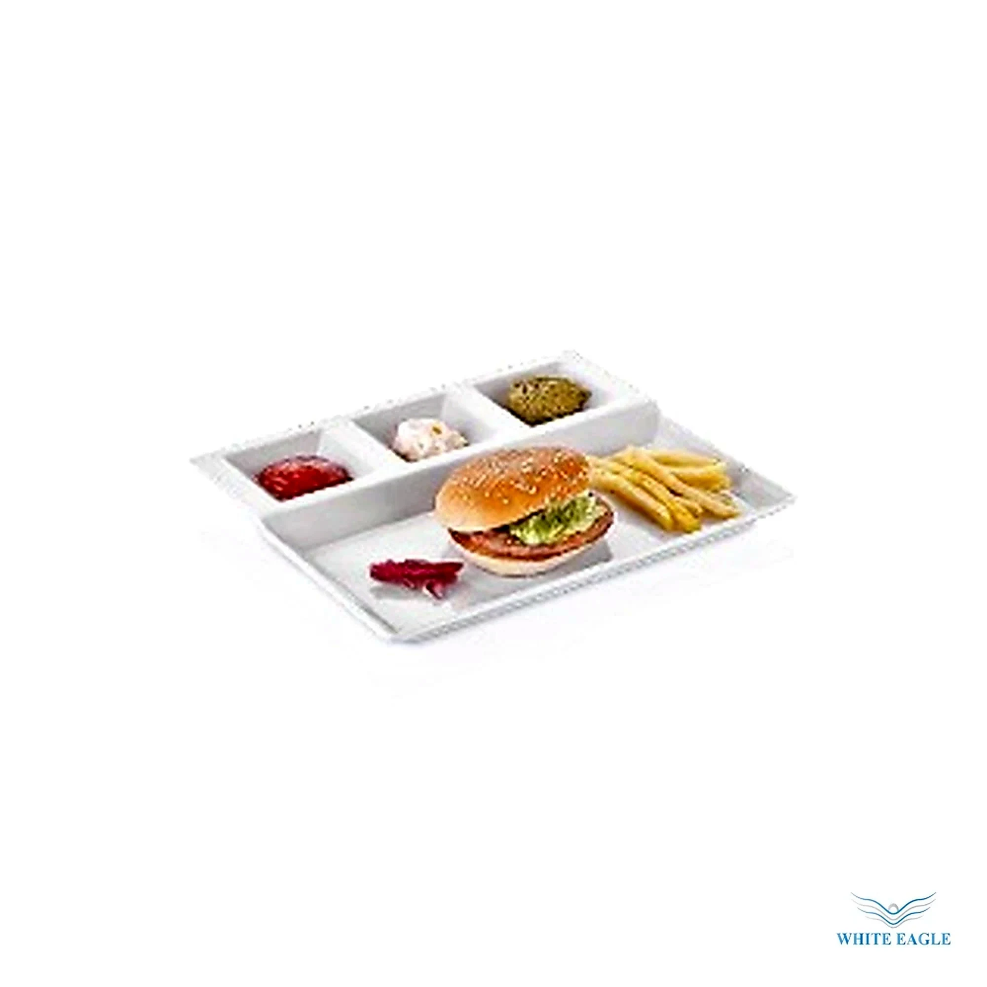 Self Service Burger Tray Size-27-23-2.5 cm - Plates from White Eagle Trading Doha Qatar - ادوات مطاعم وفنادق وايت ايجل في قطر