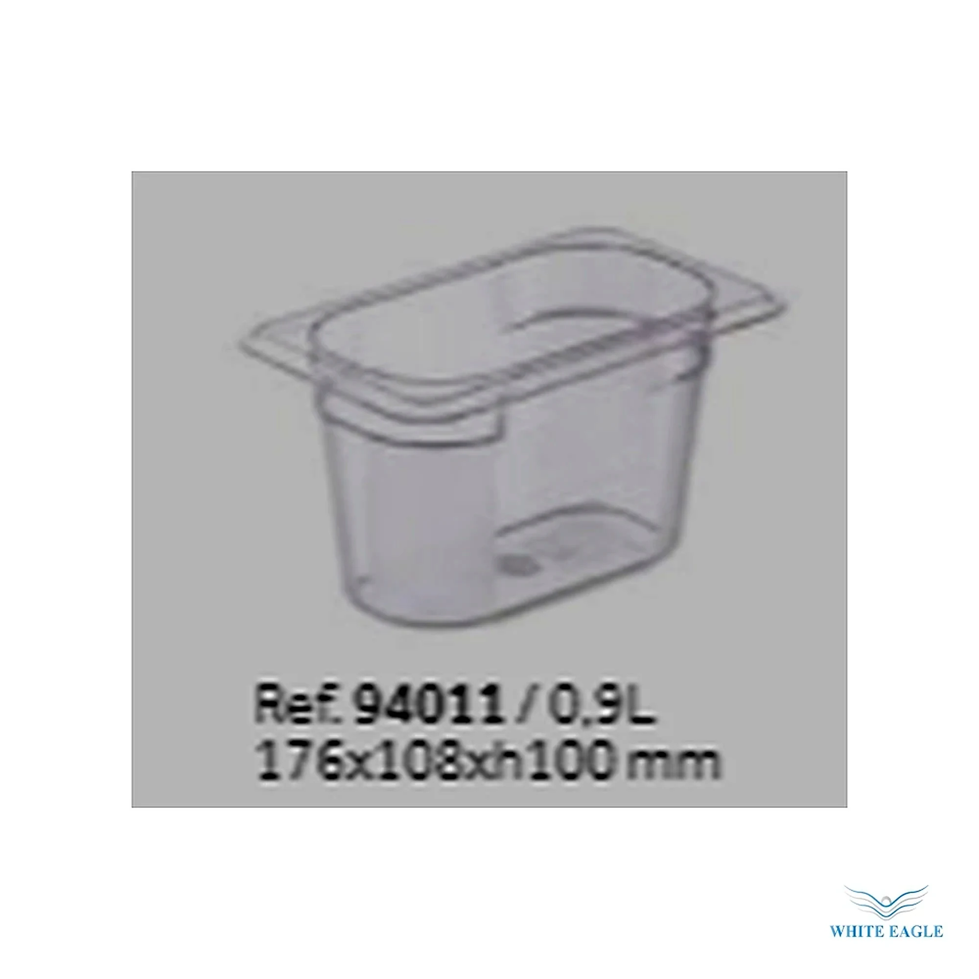 Food Box Polycarbonate GN 1-9 100mm (0.9 liter) - GN Containers from White Eagle Trading Doha Qatar - ادوات مطاعم وفنادق وايت ايجل في قطر