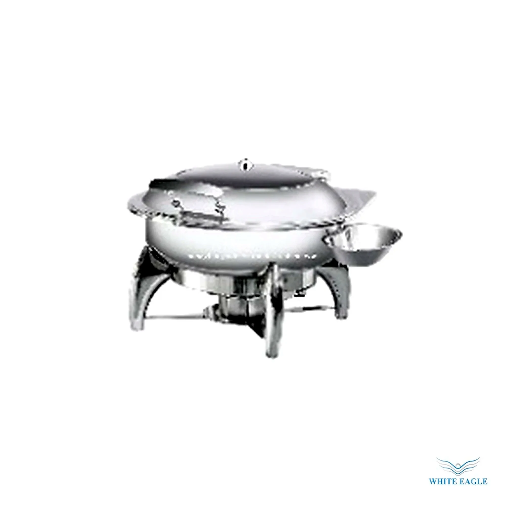 Induction Round Chafing Dish with Glass Lid 440 x 480 x 260mm - Chafing Dishes & Buffet Warmers from White Eagle Trading Doha Qatar - ادوات مطاعم وفنادق وايت ايجل في قطر