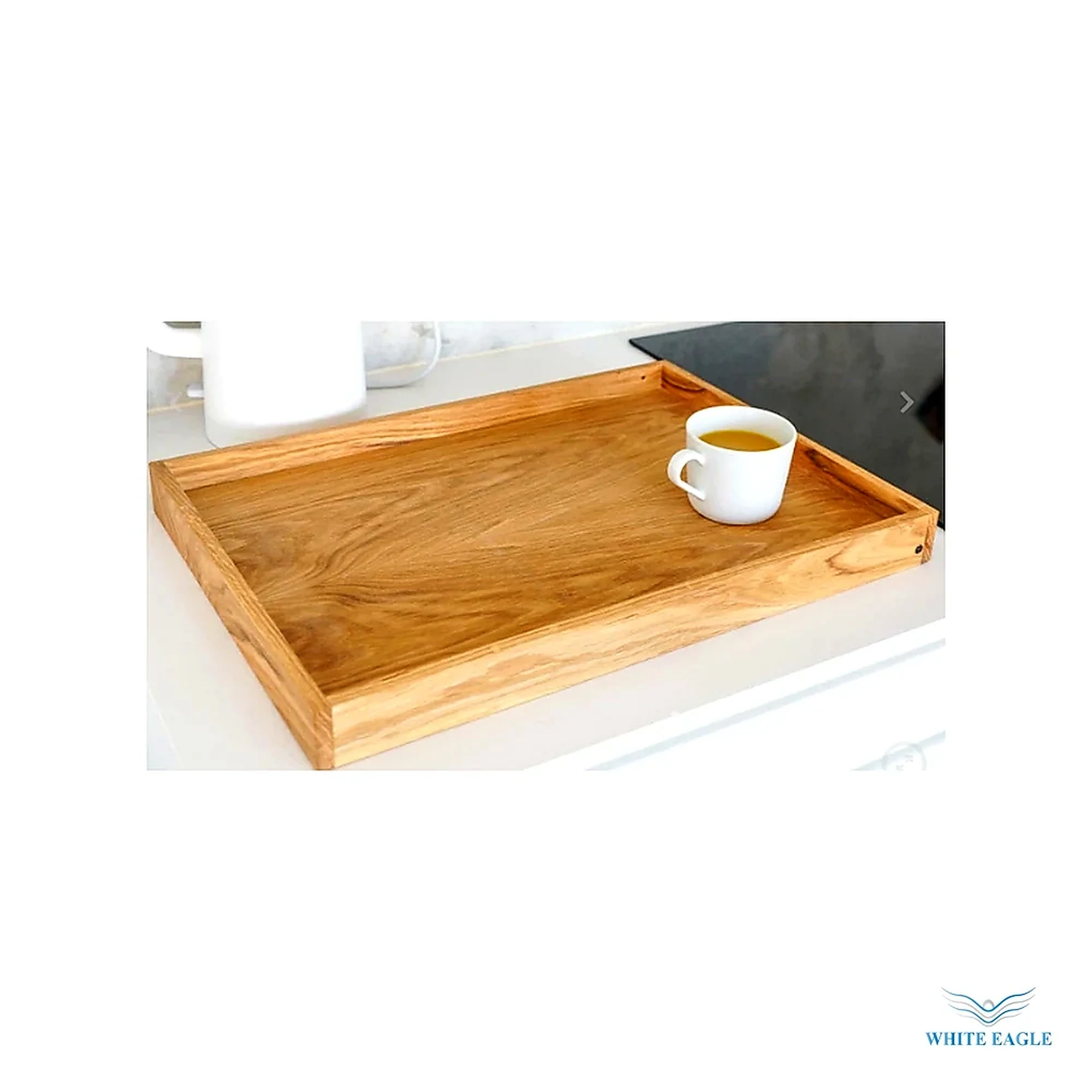 Oak Wood Tray 40-29-3 CM - Pastry Cutters & Molds from White Eagle Trading Doha Qatar - ادوات مطاعم وفنادق وايت ايجل في قطر