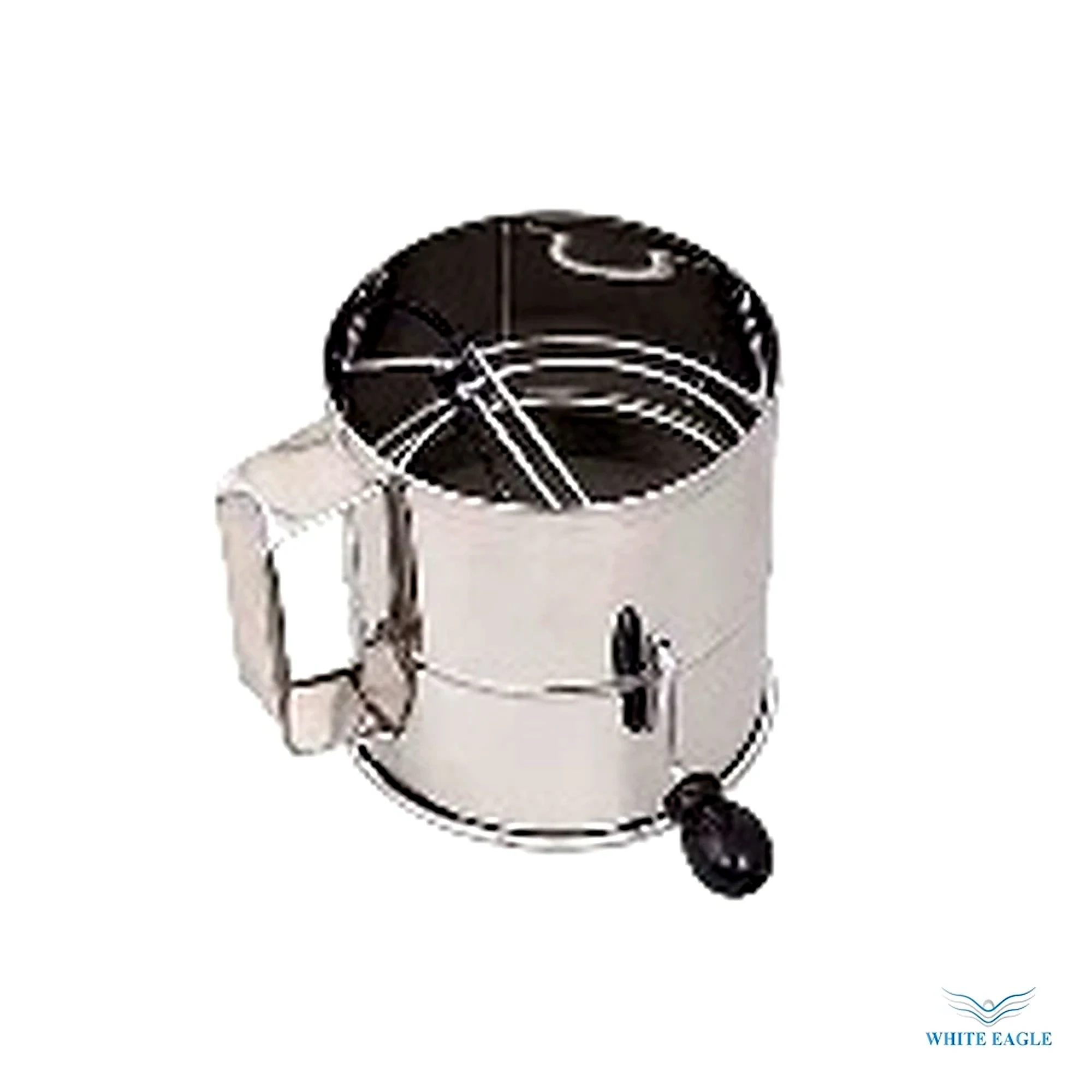 Rotary Flour Sifter, 8 cups, 6- x 6-1-2-, 16 mesh screen, 18-8 stainless steel - Prep Tools & Accessories from White Eagle Trading Doha Qatar - ادوات مطاعم وفنادق وايت ايجل في قطر