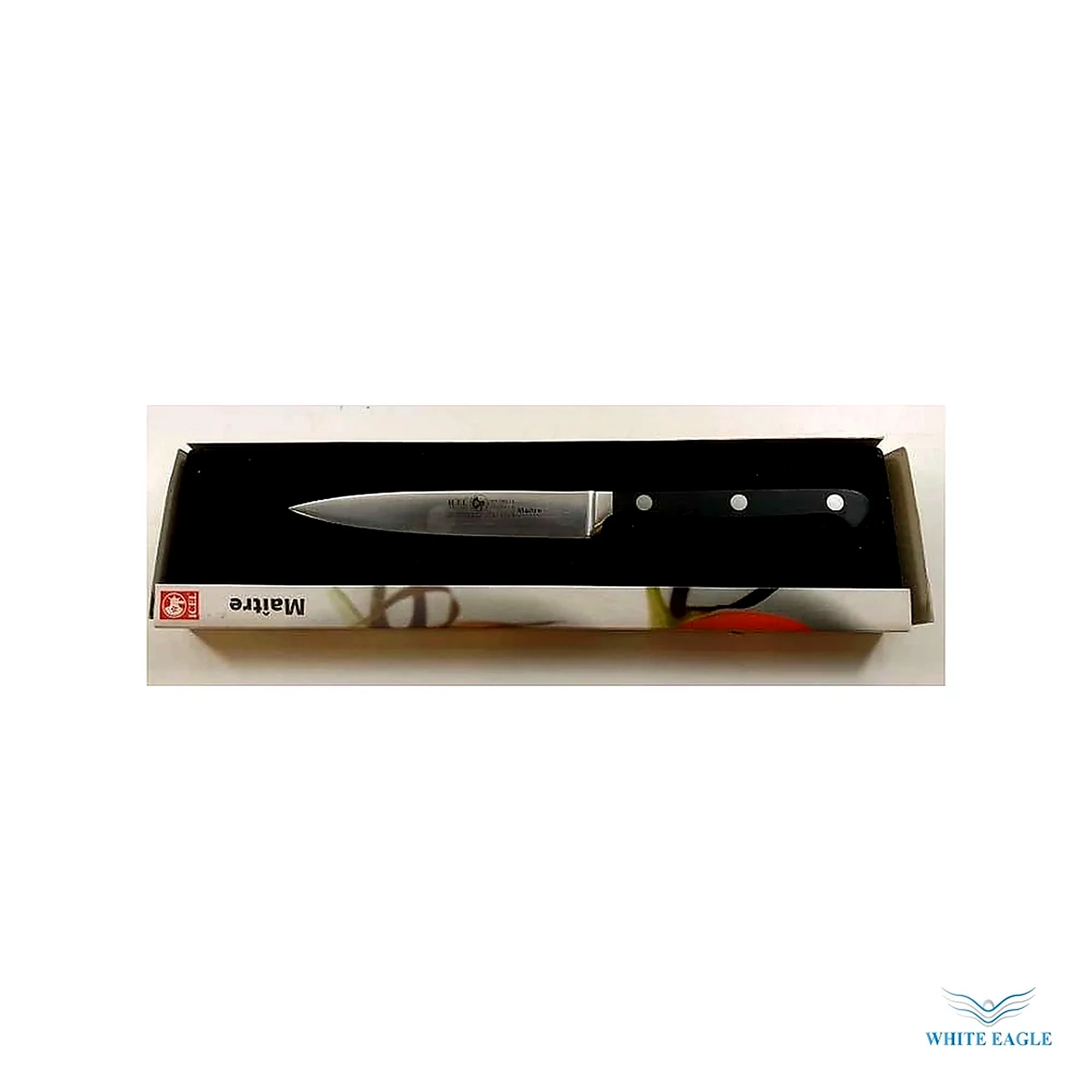 Utility Knife 12 cm Black Handle - Shawerma, Bread, Cheese & Specialty Knives from White Eagle Trading Doha Qatar - ادوات مطاعم وفنادق وايت ايجل في قطر