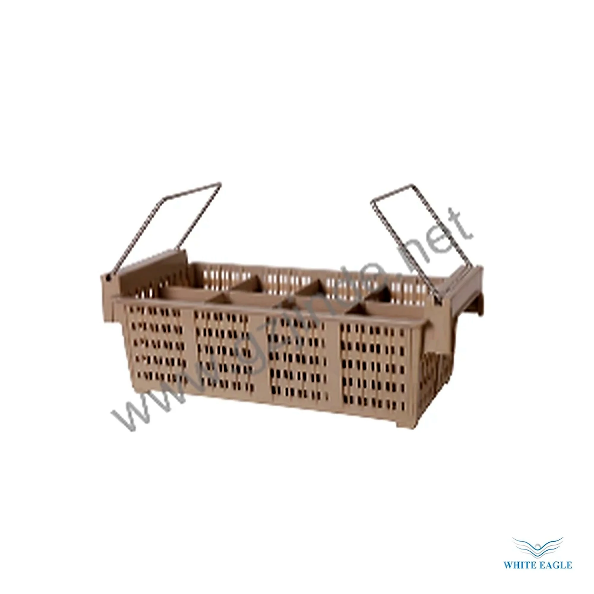 8 Compartment Basket Cutlery with handle Grey - Crates, Baskets & Racks from White Eagle Trading Doha Qatar - ادوات مطاعم وفنادق وايت ايجل في قطر