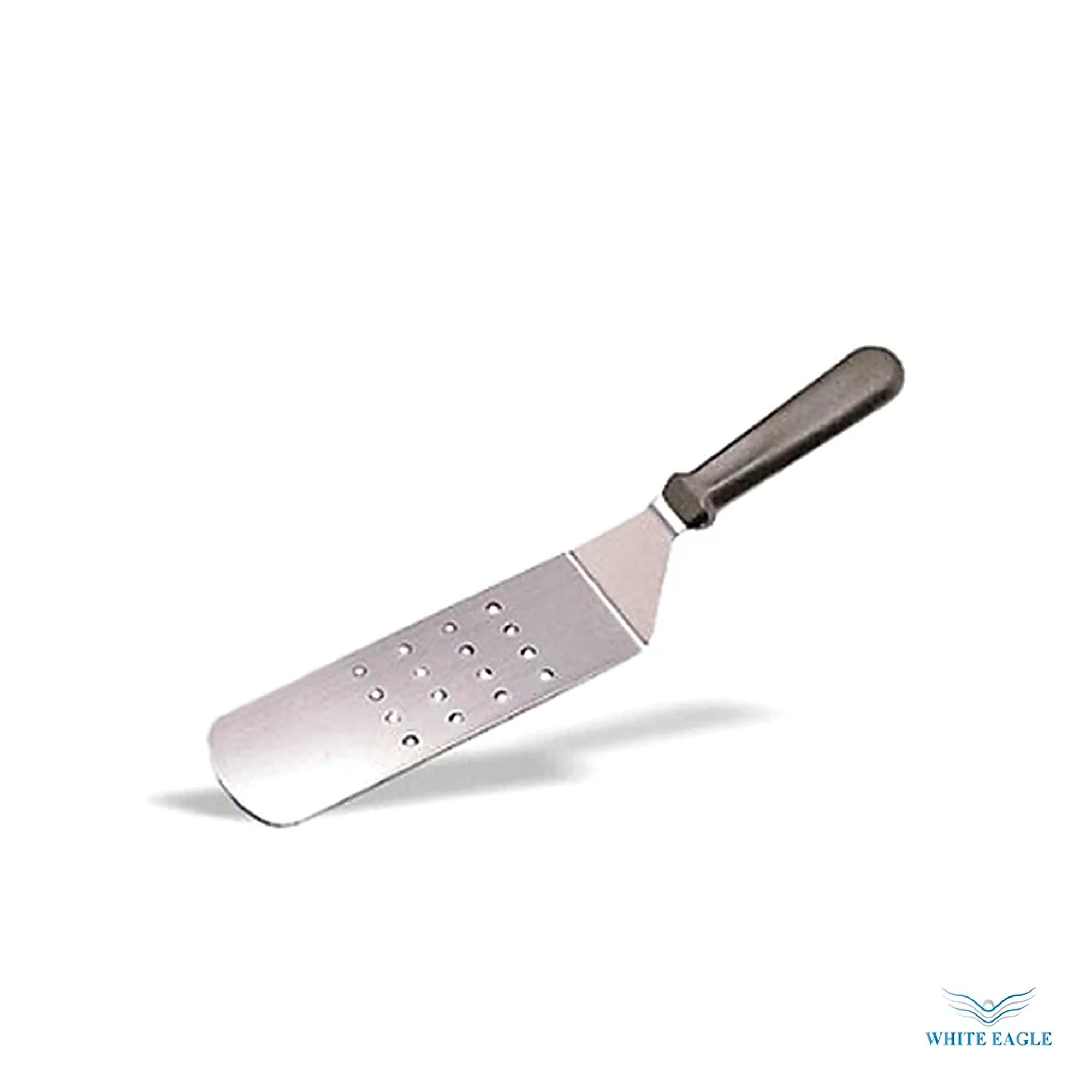 Stainless steel fast food spatula with holes, flexible ABS handle 7.3-25 CM length-38CM Brand-Pujadas Made in Spain - Whisks, Spatulas & Scrapers from White Eagle Trading Doha Qatar - ادوات مطاعم وفنادق وايت ايجل في قطر
