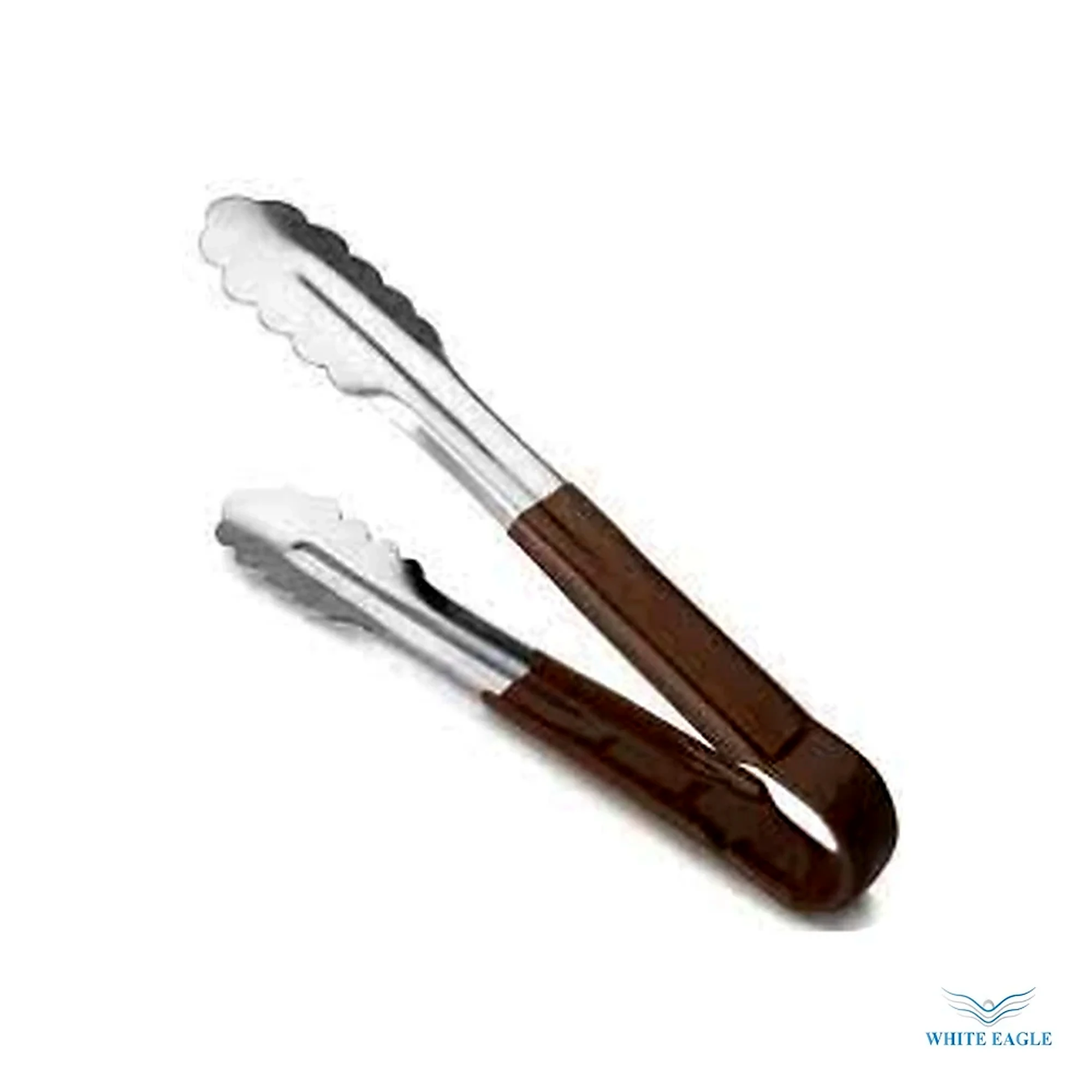 Stainless Steel Utility Tong Brown Handle 24cm - Tongs from White Eagle Trading Doha Qatar - ادوات مطاعم وفنادق وايت ايجل في قطر