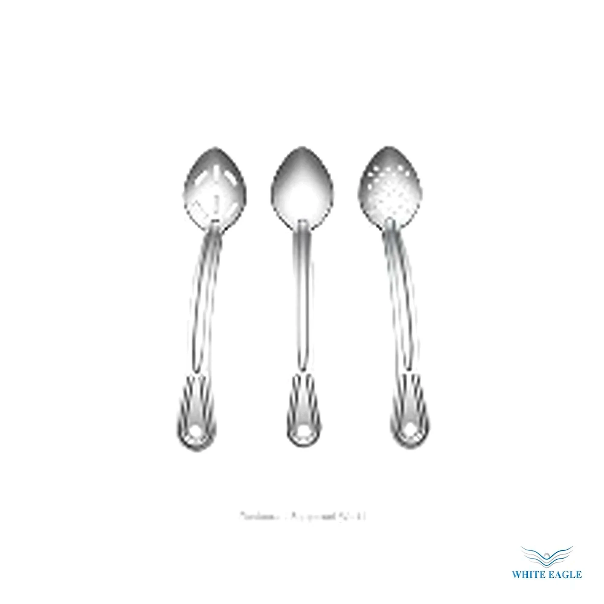 Renaissance Basting Spoon, 13-L (33 cm), perforated, heavy duty, curved handle, stainless steel, brushed finish - Whisks, Spatulas & Scrapers from White Eagle Trading Doha Qatar - ادوات مطاعم وفنادق وايت ايجل في قطر