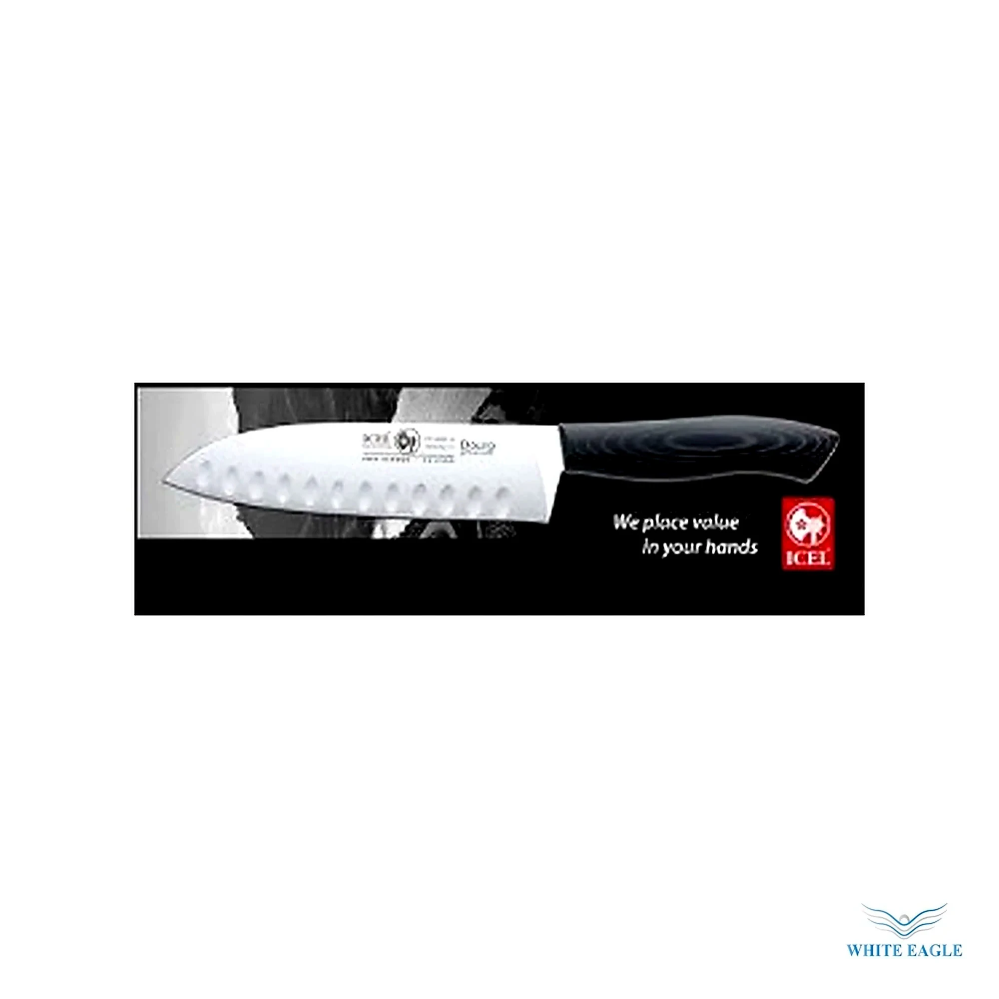 Santoku Knife 18 cm Granton Edge Made in Portugal - Chefs knife from White Eagle Trading Doha Qatar - ادوات مطاعم وفنادق وايت ايجل في قطر