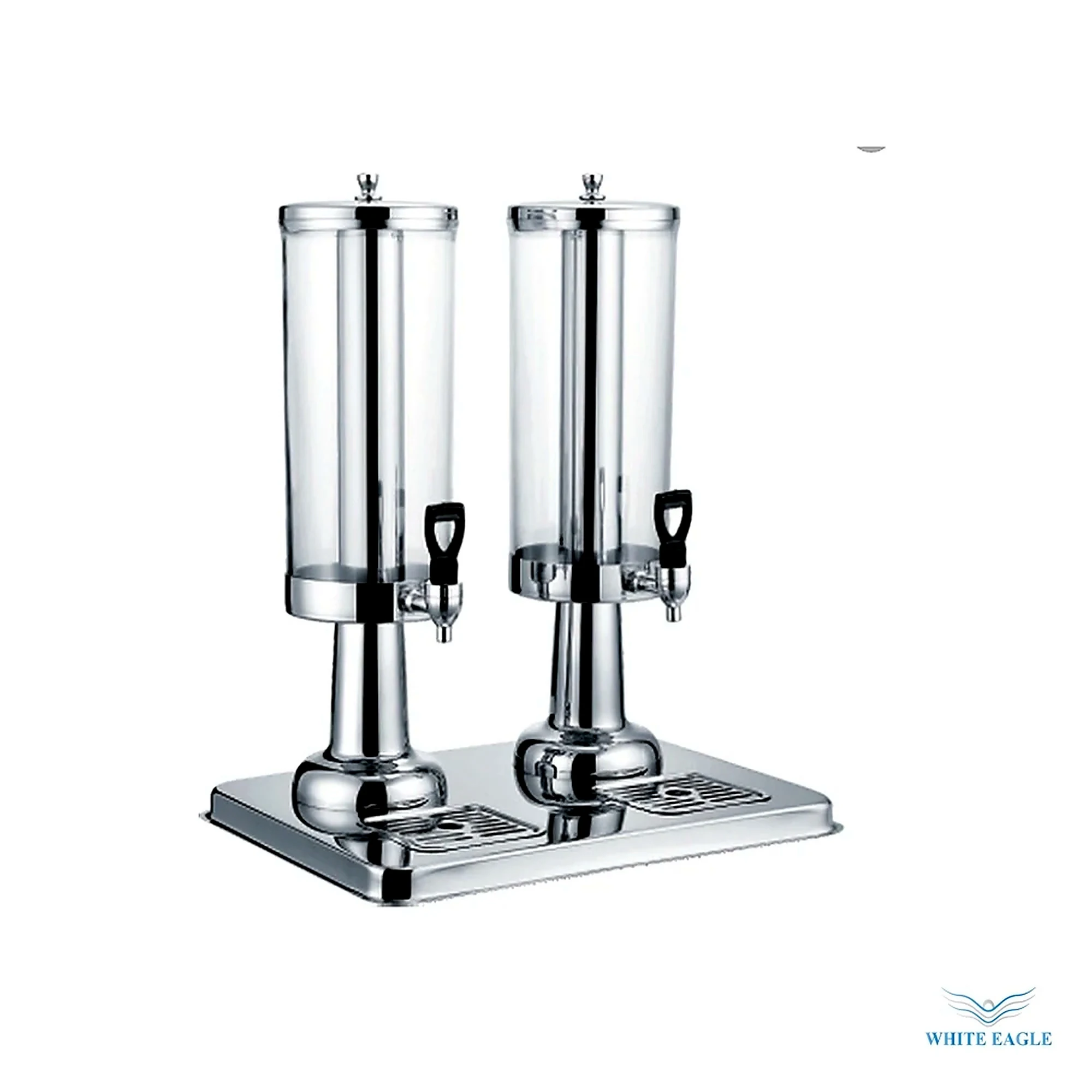 Columnar Double Juice Dispenser Stainless Steel capacity 3+3 liter - Buffet Beverage & Cereal Dispensers from White Eagle Trading Doha Qatar - ادوات مطاعم وفنادق وايت ايجل في قطر