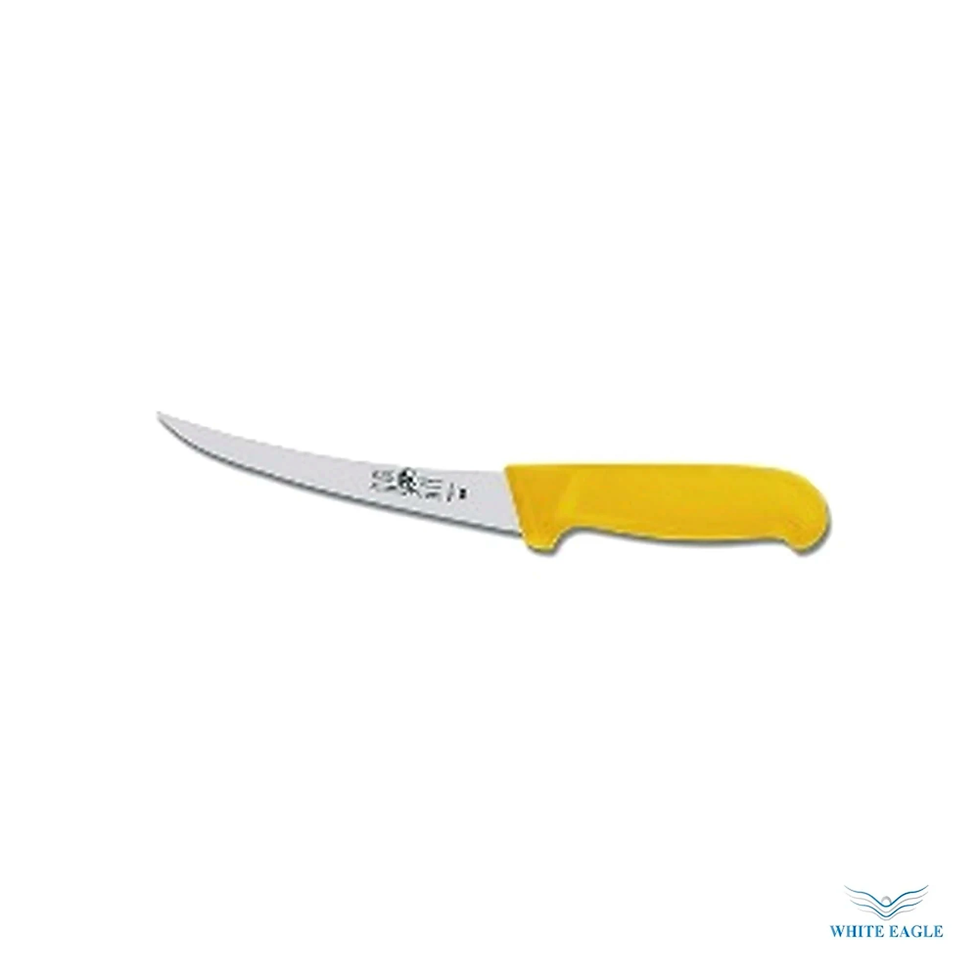 Boning Knife,Curved Stiff Blade Yellow Handle - Boning, Butcher & Carving Knives from White Eagle Trading Doha Qatar - ادوات مطاعم وفنادق وايت ايجل في قطر