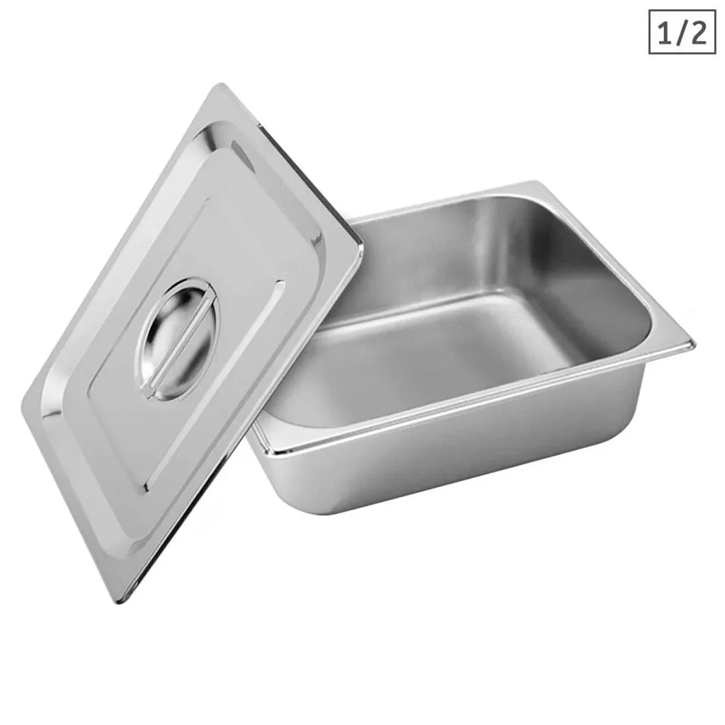 GN Stainless Steel Container GN 1/3 – 10 cm – With Lid - GN Containers from White Eagle Trading Doha Qatar - ادوات مطاعم وفنادق وايت ايجل في قطر