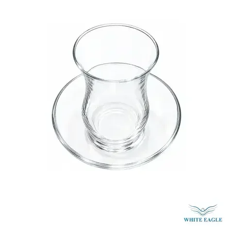Glass Tea with Saucer - Cups, Saucers & Mugs from White Eagle Trading Doha Qatar - ادوات مطاعم وفنادق وايت ايجل في قطر