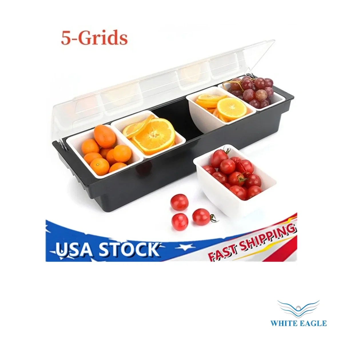 ABS/PP/PC 5 compartment holder 50X16X12 - Holders & Organizers from White Eagle Trading Doha Qatar - ادوات مطاعم وفنادق وايت ايجل في قطر