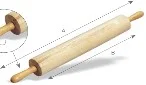 Wooden Rolling Pin WithHandle Dim. 45.5 Diam. 7.7 cm - Pastry Brushes, Scrapers & Prep Tools from White Eagle Trading Doha Qatar - ادوات مطاعم وفنادق وايت ايجل في قطر